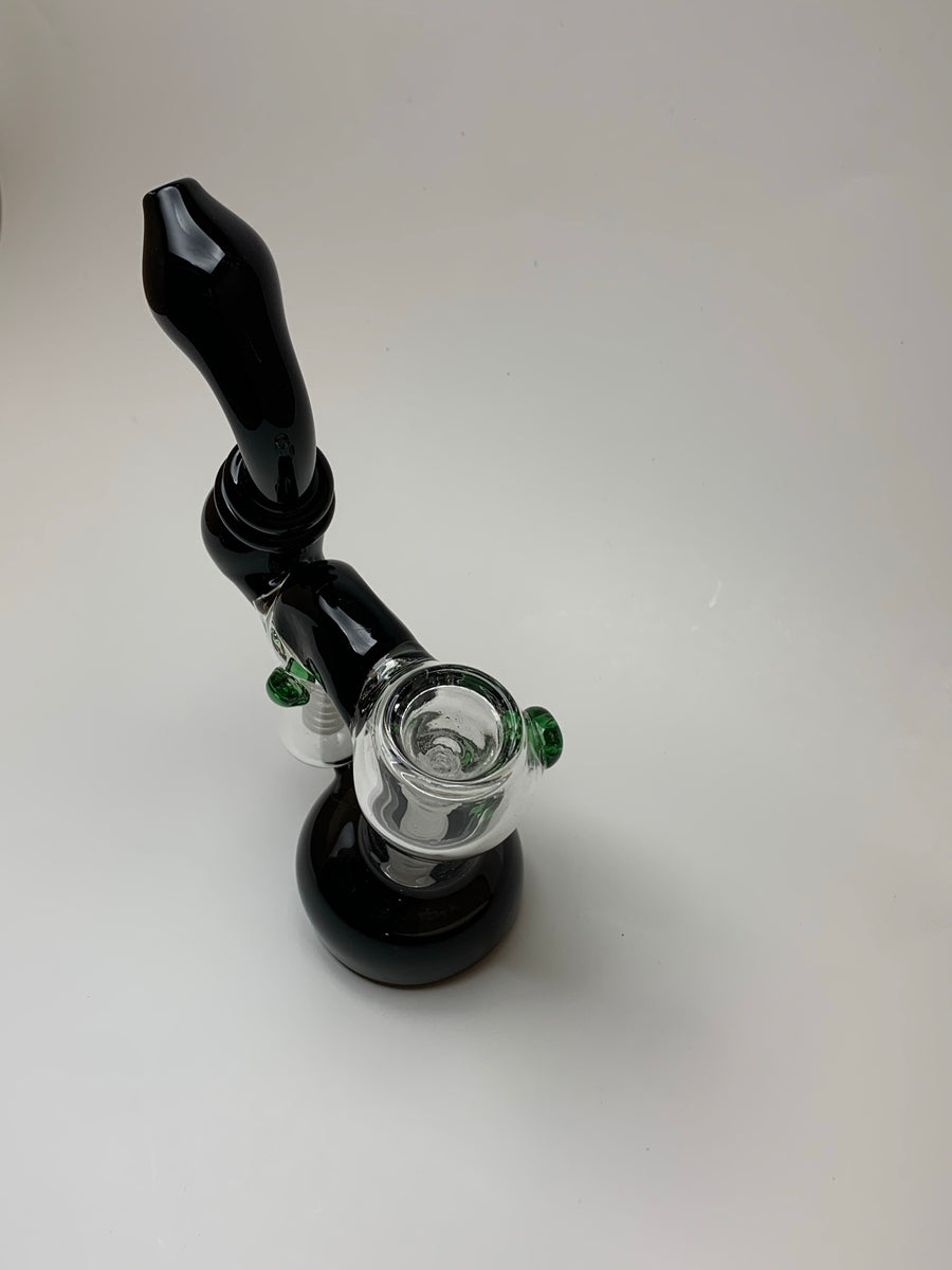 7 Double Chamber Bubbler - Black -SmokeDay